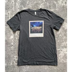 Hollyweed Hollywood Sign Polaroid Unisex T-Shirt, Gray - Medium, Made In USA